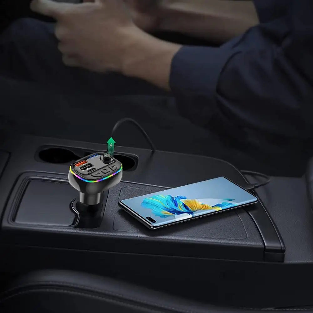 USB Fast Charging Car Charger MP3 Player Car FM Transmitter Portable Music Player Vehicle Charger Automobile Radio Music Adapter