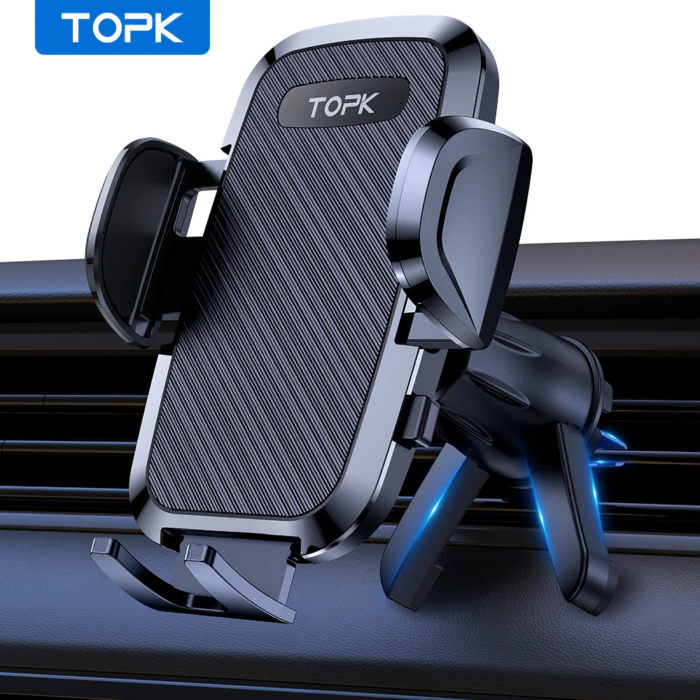 upport Téléphone Voiture TOPK à Gravité – Fixation Grille d’Aération Universelle