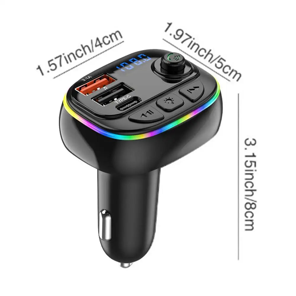 USB Fast Charging Car Charger MP3 Player Car FM Transmitter Portable Music Player Vehicle Charger Automobile Radio Music Adapter