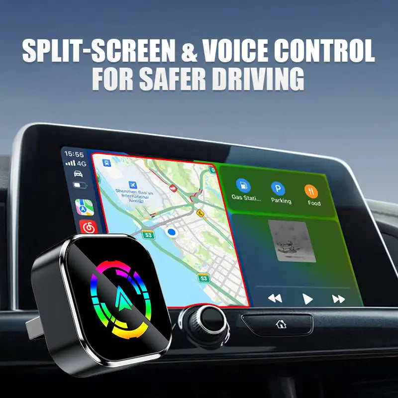 2-in-1 Wireless CarPlay Adapter voor iPhone & Android Auto