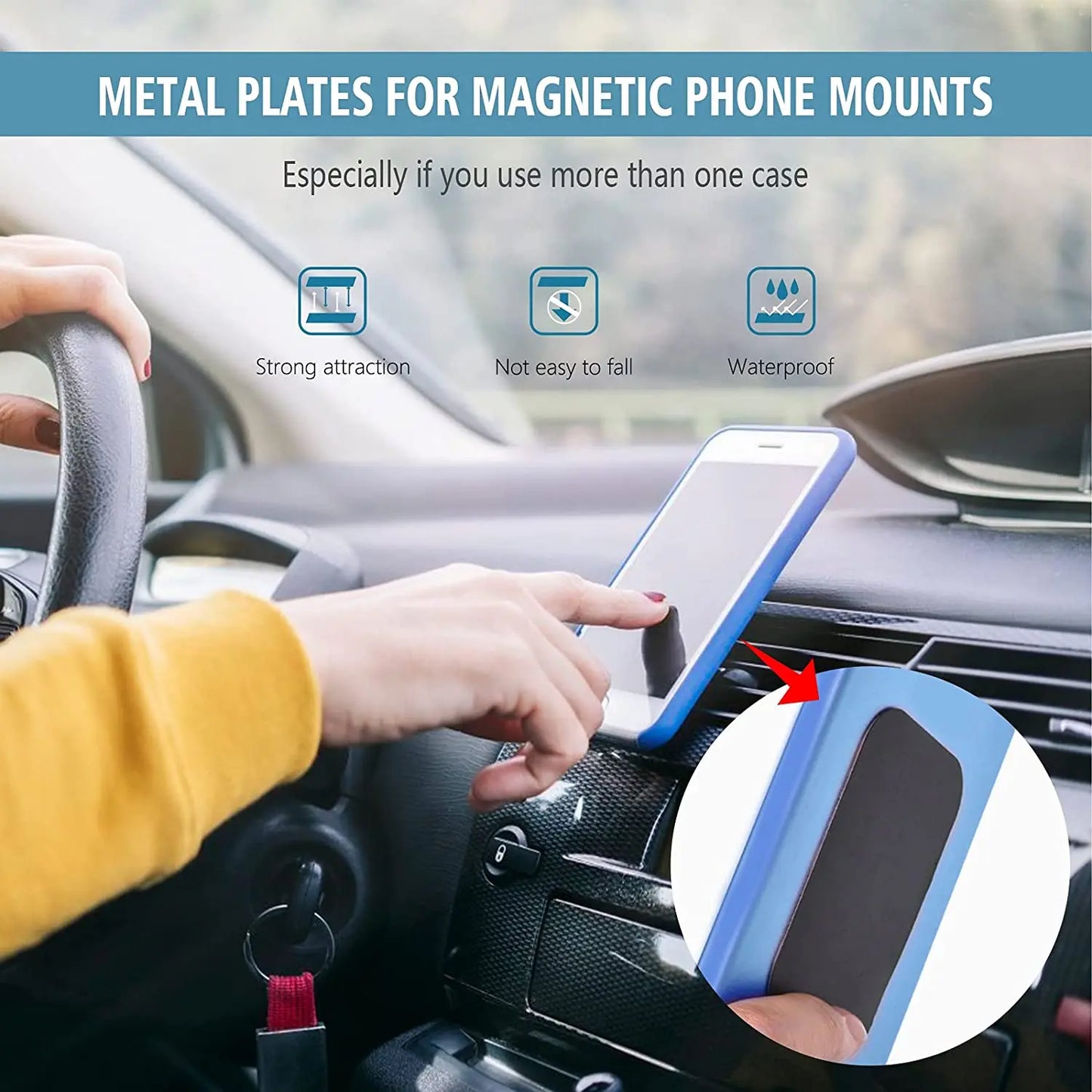 Universal Metal Plate – Compatible with Magnetic Car Phone Holder