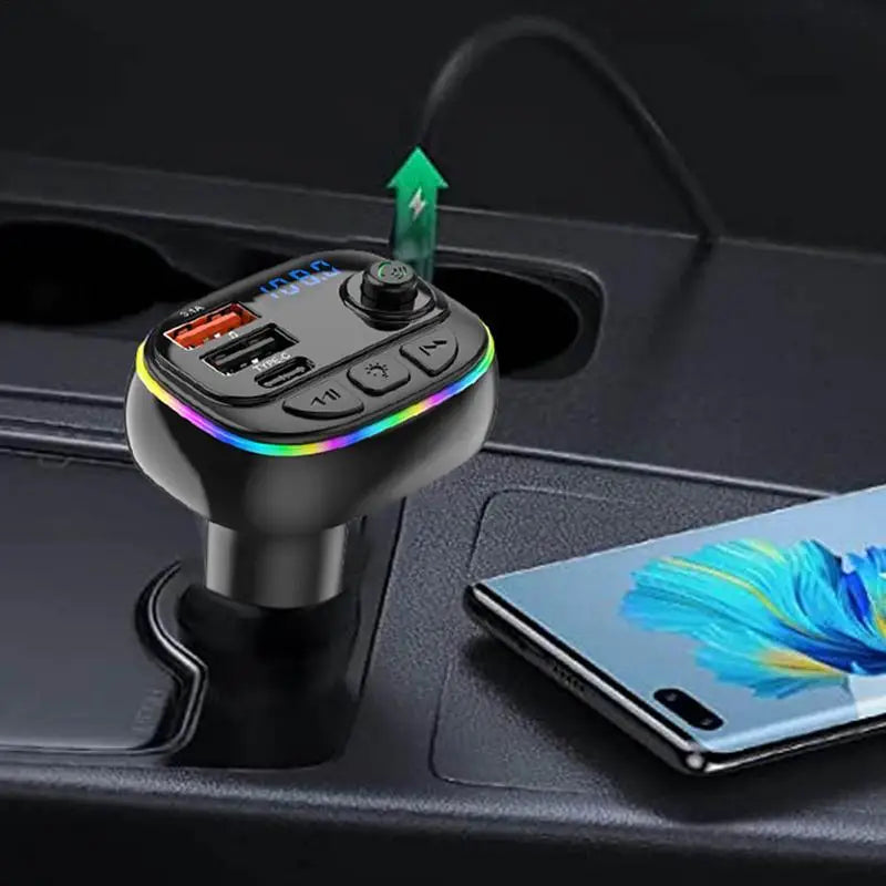 USB Fast Charging Car Charger MP3 Player Car FM Transmitter Portable Music Player Vehicle Charger Automobile Radio Music Adapter