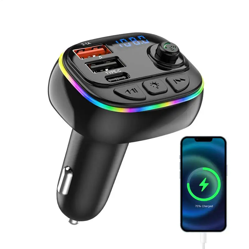 USB Fast Charging Car Charger MP3 Player Car FM Transmitter Portable Music Player Vehicle Charger Automobile Radio Music Adapter
