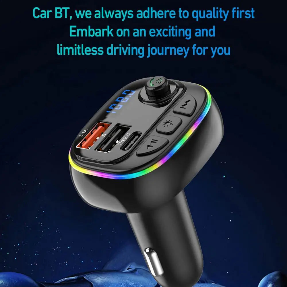 USB Fast Charging Car Charger MP3 Player Car FM Transmitter Portable Music Player Vehicle Charger Automobile Radio Music Adapter