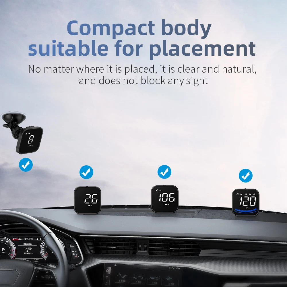 AD G4 GPS Smart Gauge Head Up Display LED Auto Speedometer With Alarm Reminder KMH MPH Compass  Car Accessories for All Car